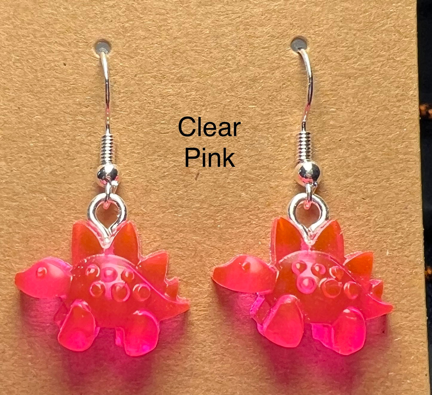 Handmade Colourful Resin Stegosaurus Earrings