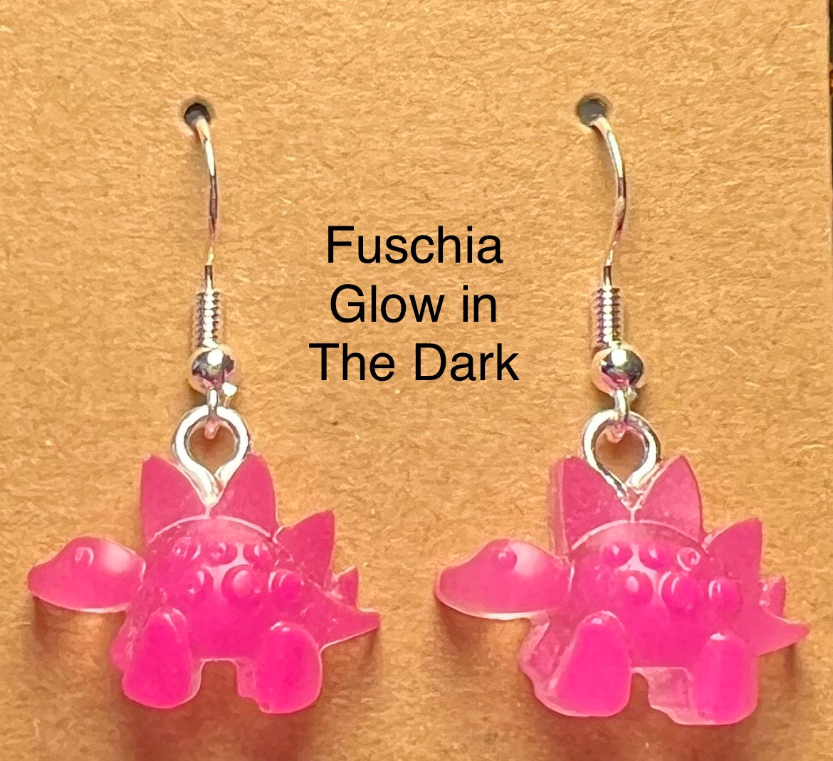 Handmade Colourful Resin Stegosaurus Earrings