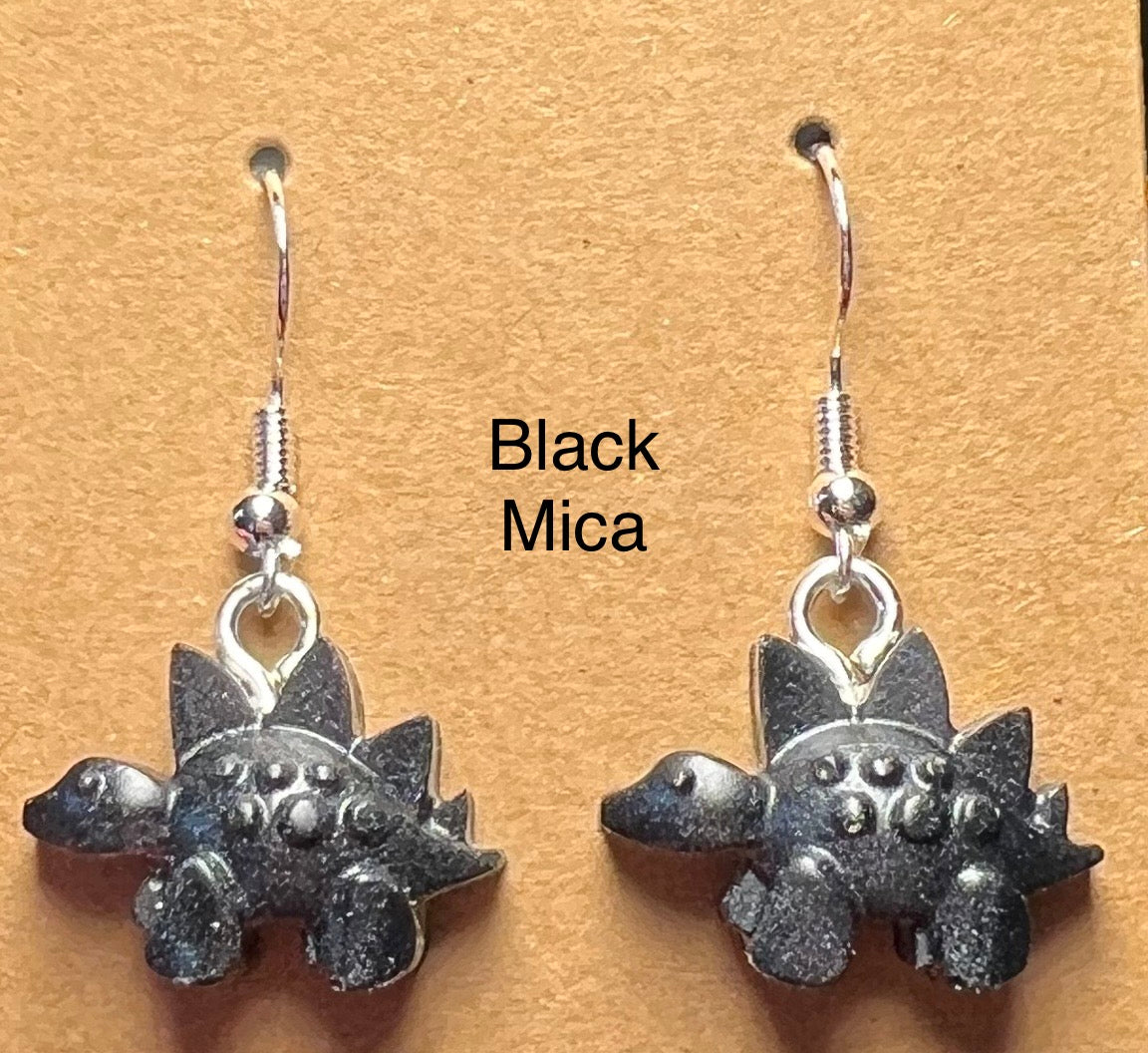 Handmade Colourful Resin Stegosaurus Earrings