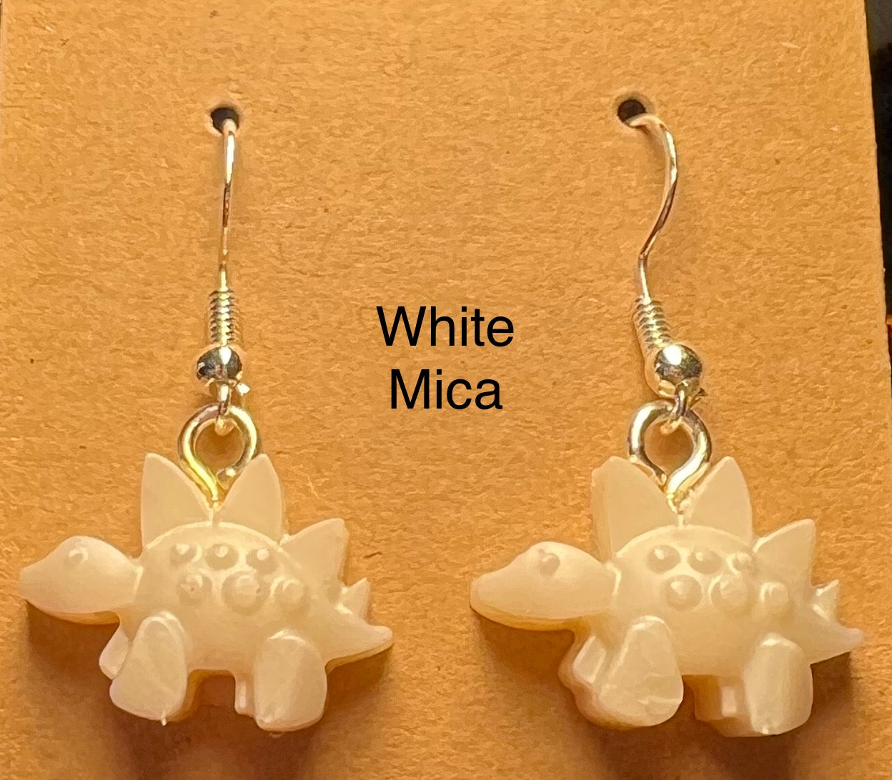 Handmade Colourful Resin Stegosaurus Earrings