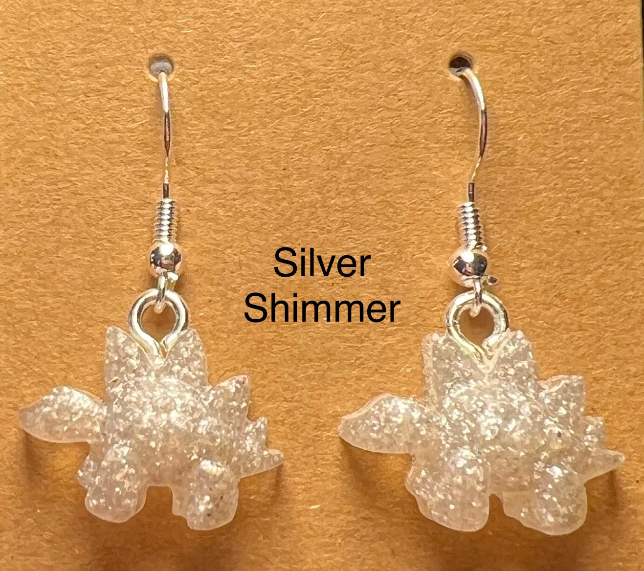 Handmade Colourful Resin Stegosaurus Earrings