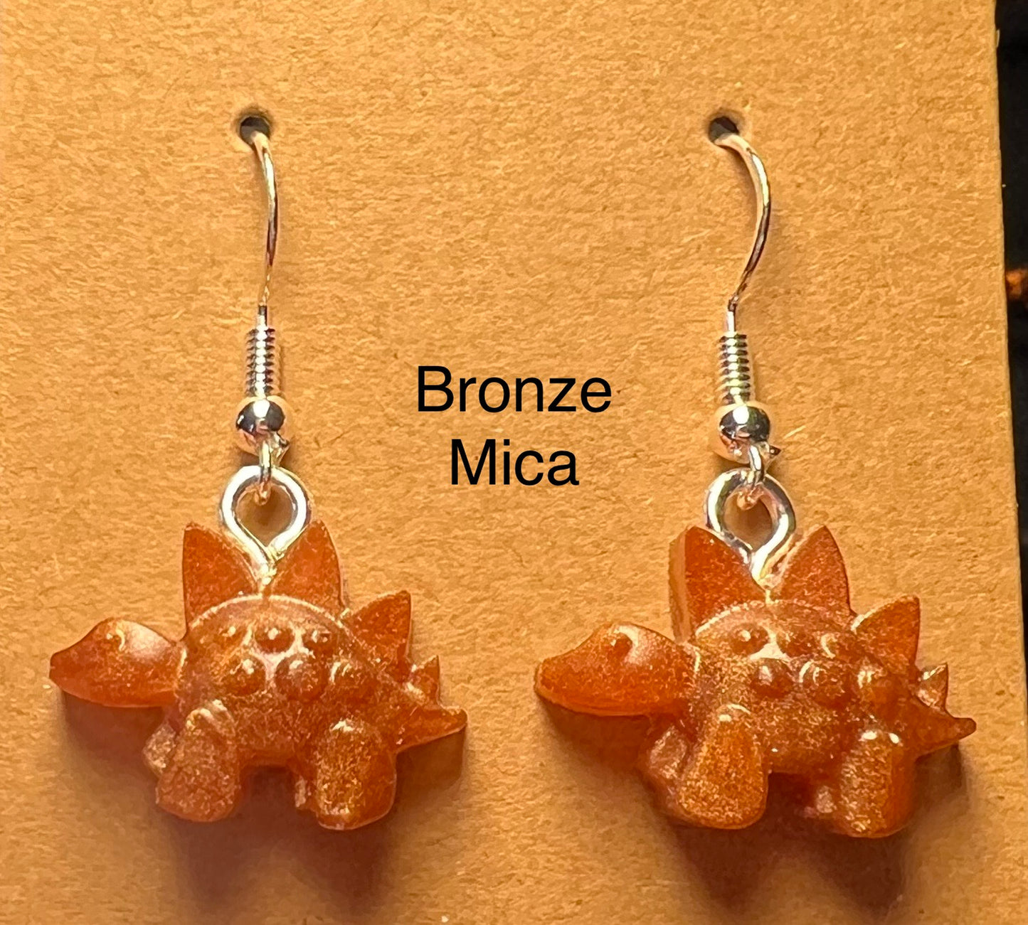 Handmade Colourful Resin Stegosaurus Earrings