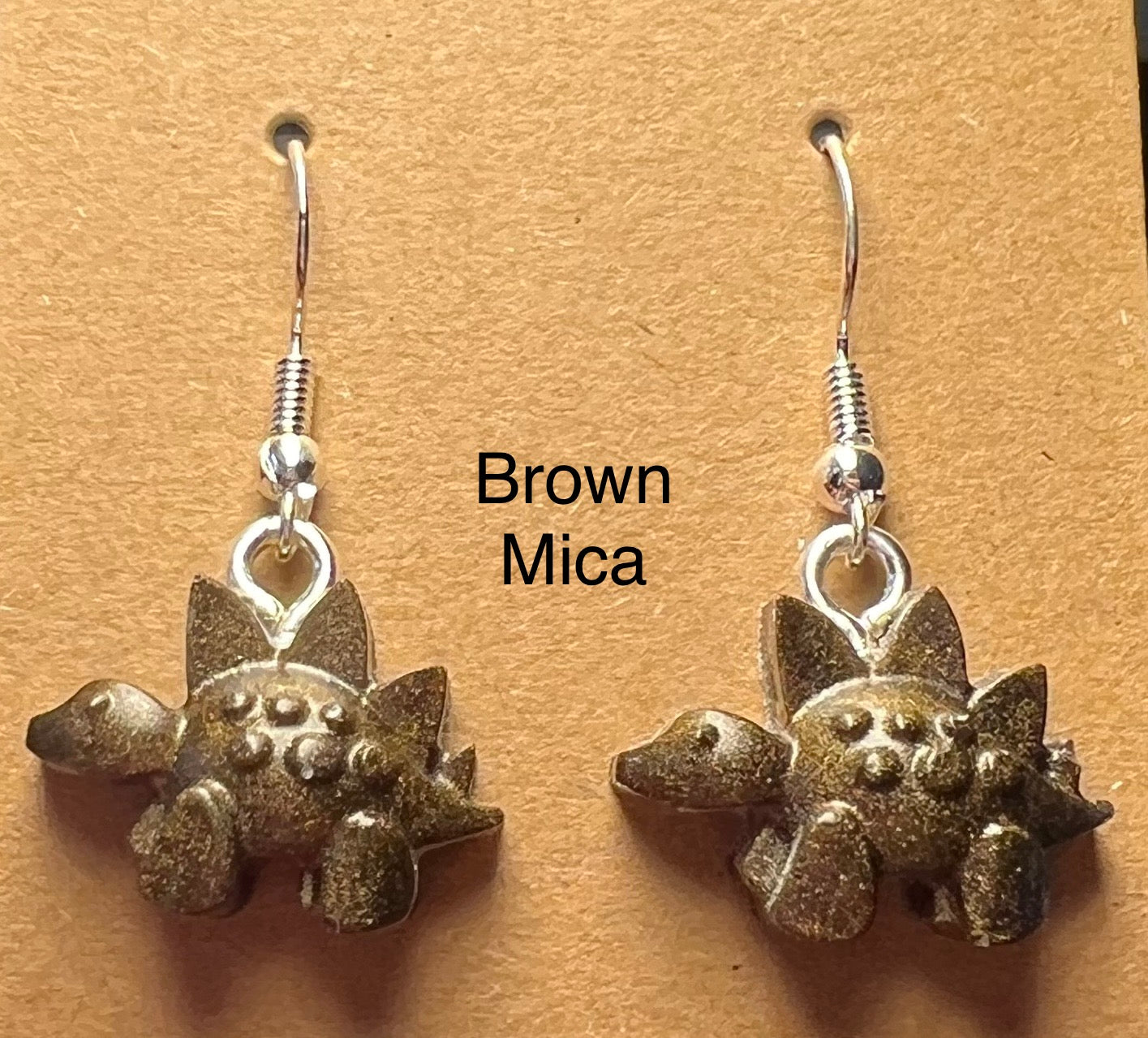 Handmade Colourful Resin Stegosaurus Earrings