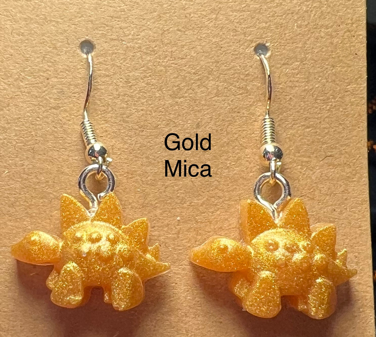 Handmade Colourful Resin Stegosaurus Earrings