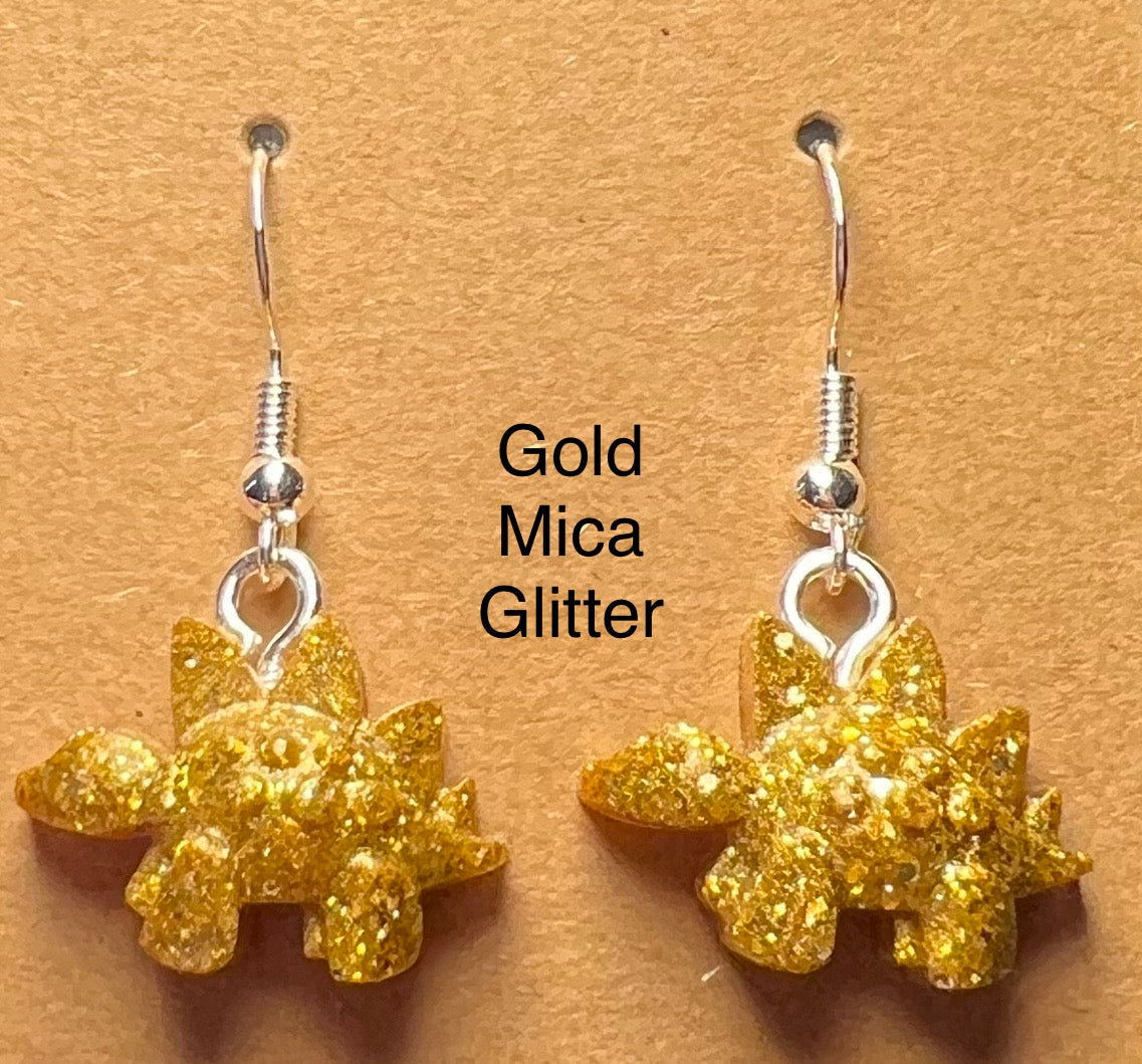 Handmade Colourful Resin Stegosaurus Earrings