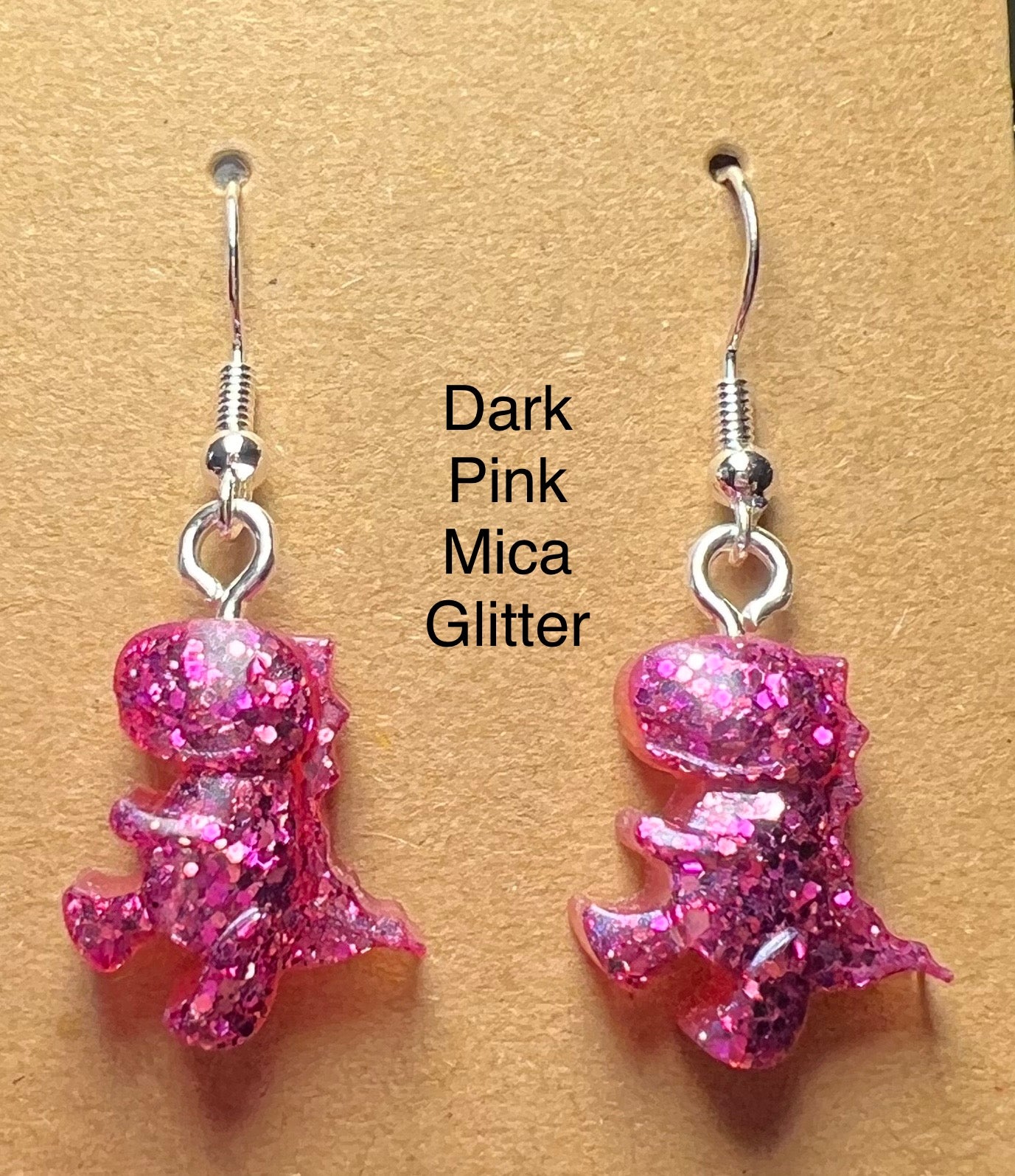 Handmade Colourful Resin T-Rex Earrings