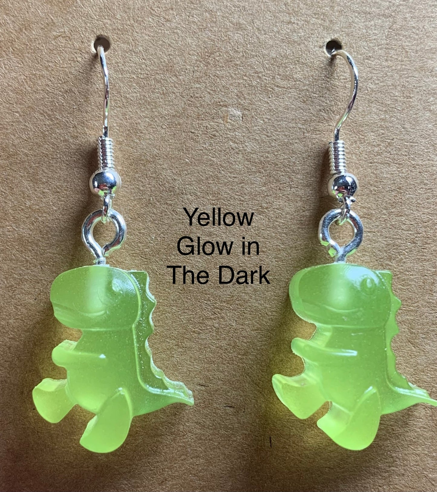Handmade Colourful Resin T-Rex Earrings