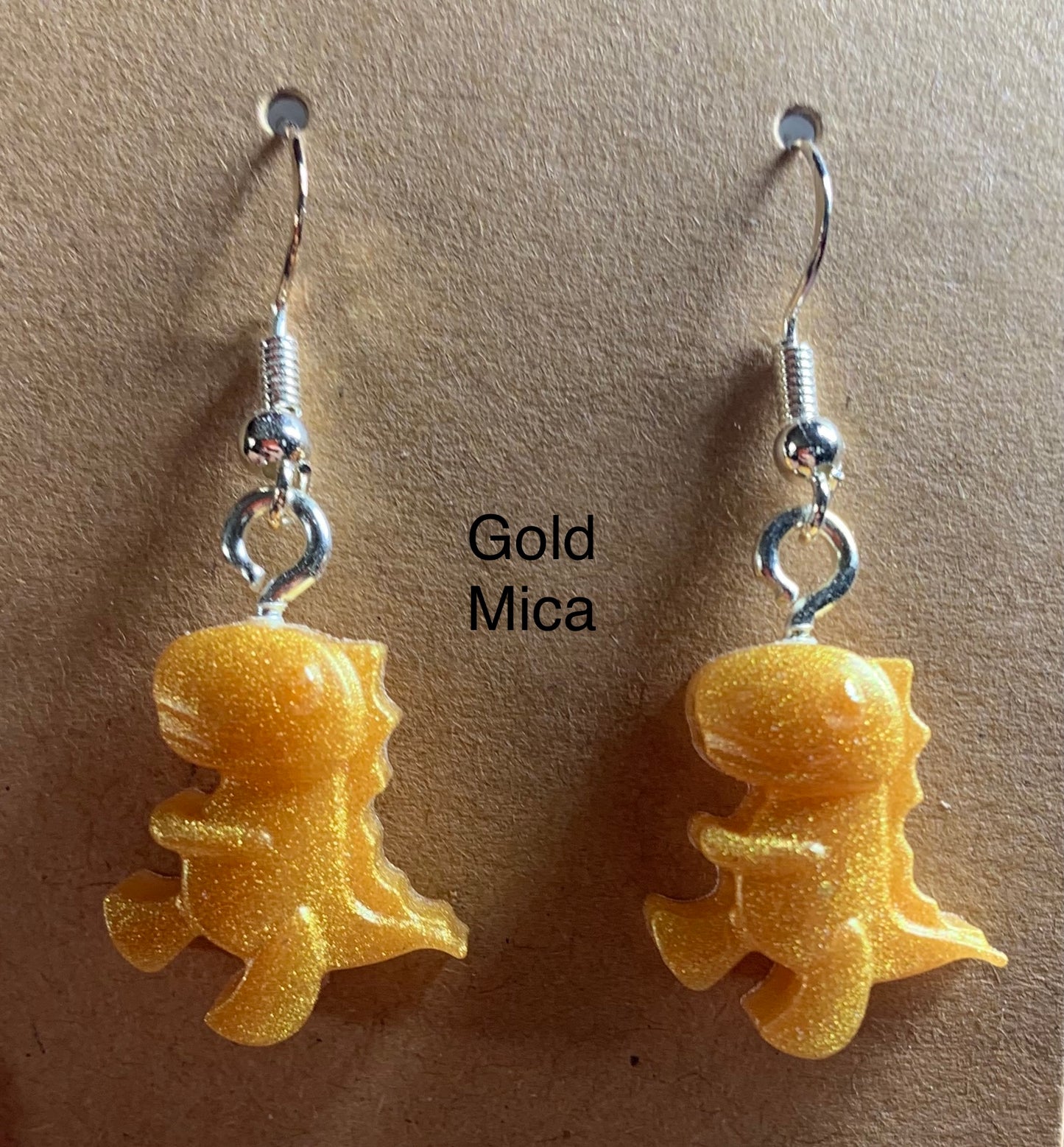 Handmade Colourful Resin T-Rex Earrings