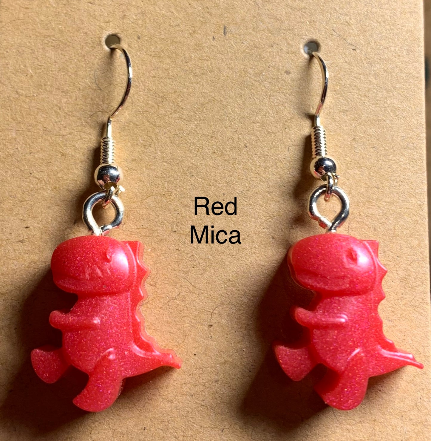 Handmade Colourful Resin T-Rex Earrings