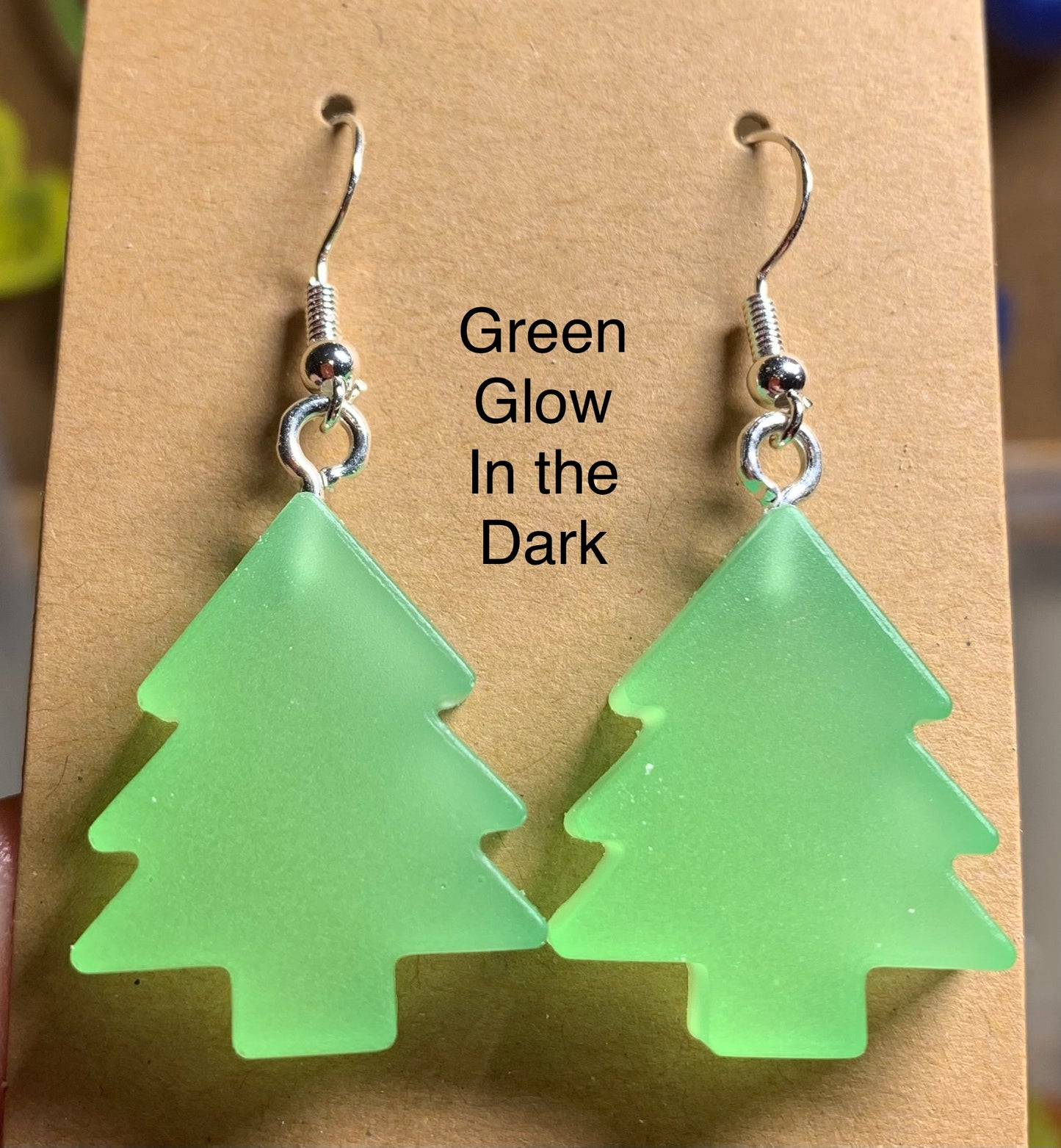 Handmade Colourful Resin Christmas Tree Earrings