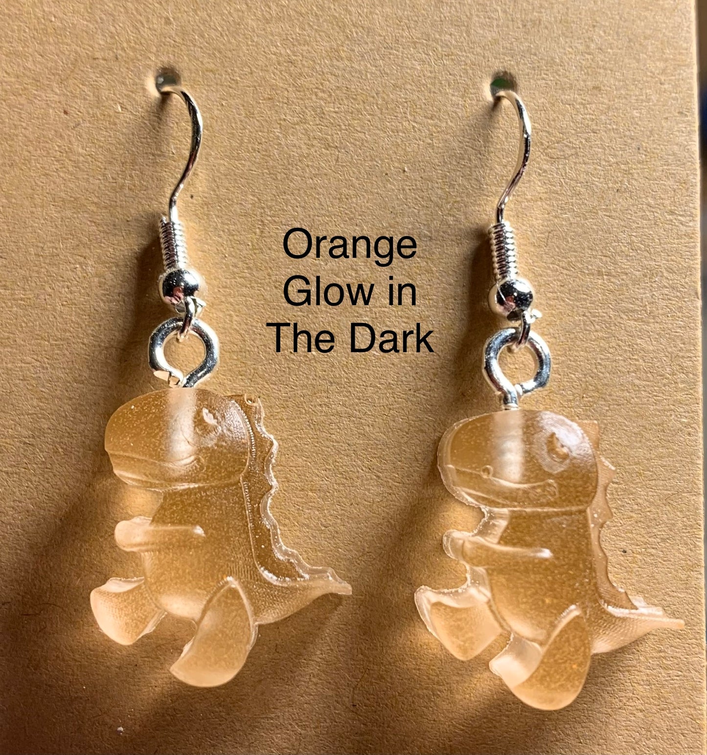 Handmade Colourful Resin T-Rex Earrings