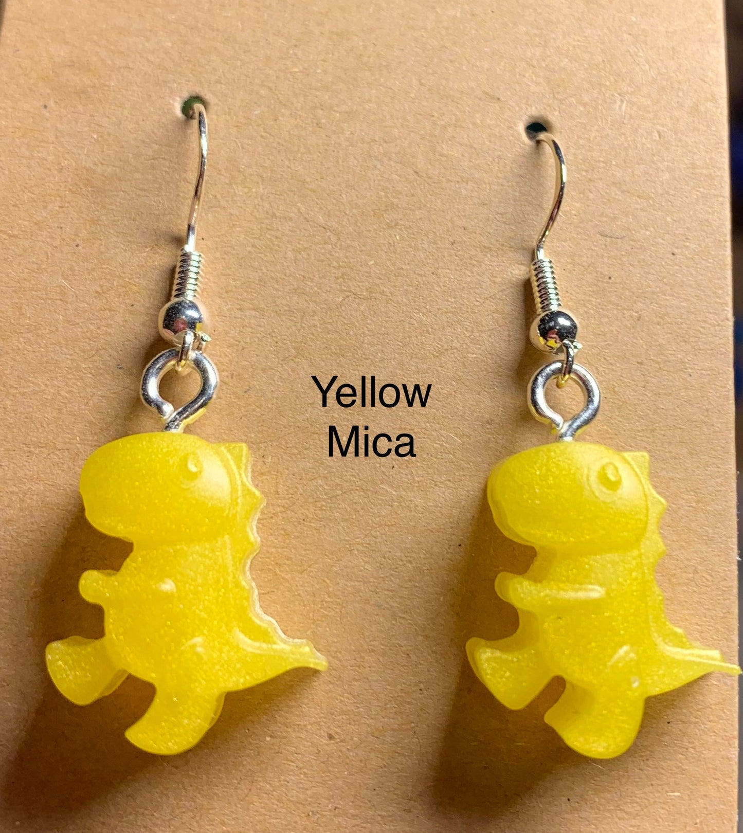 Handmade Colourful Resin T-Rex Earrings