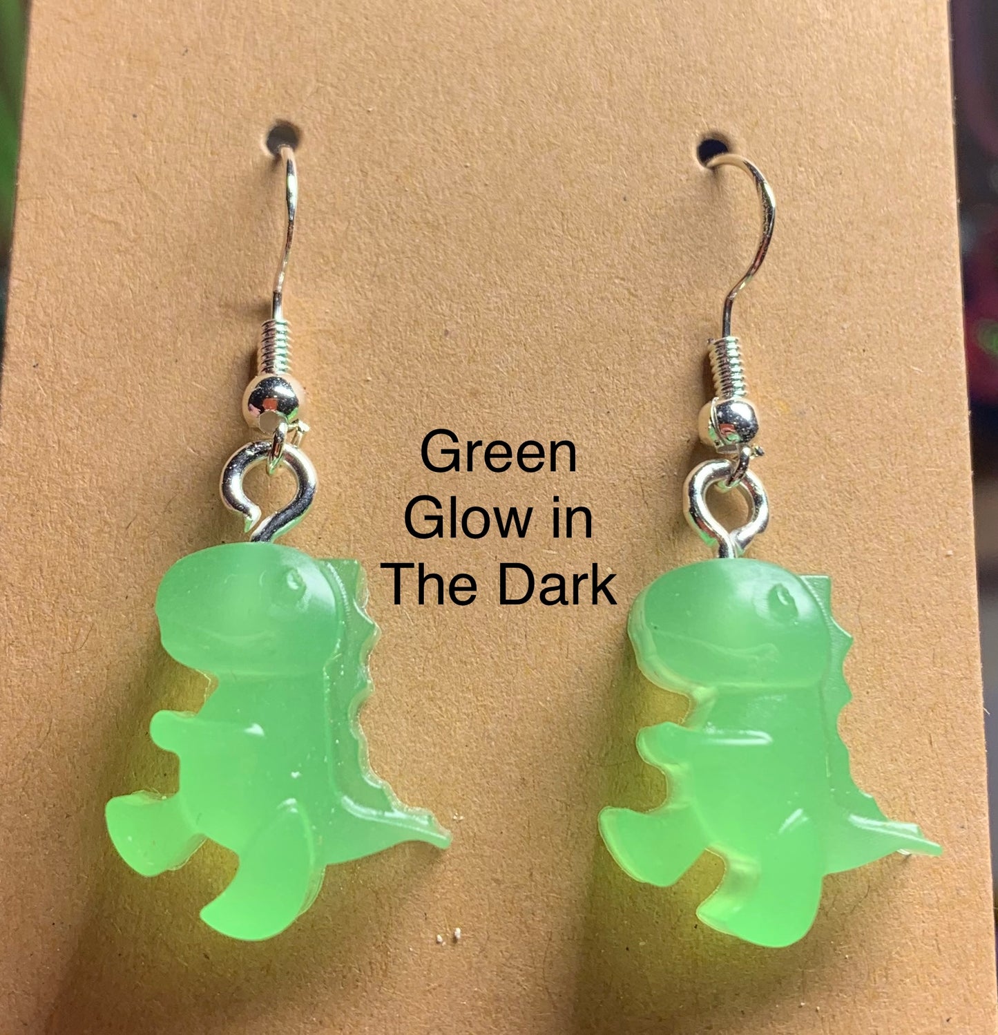 Handmade Colourful Resin T-Rex Earrings