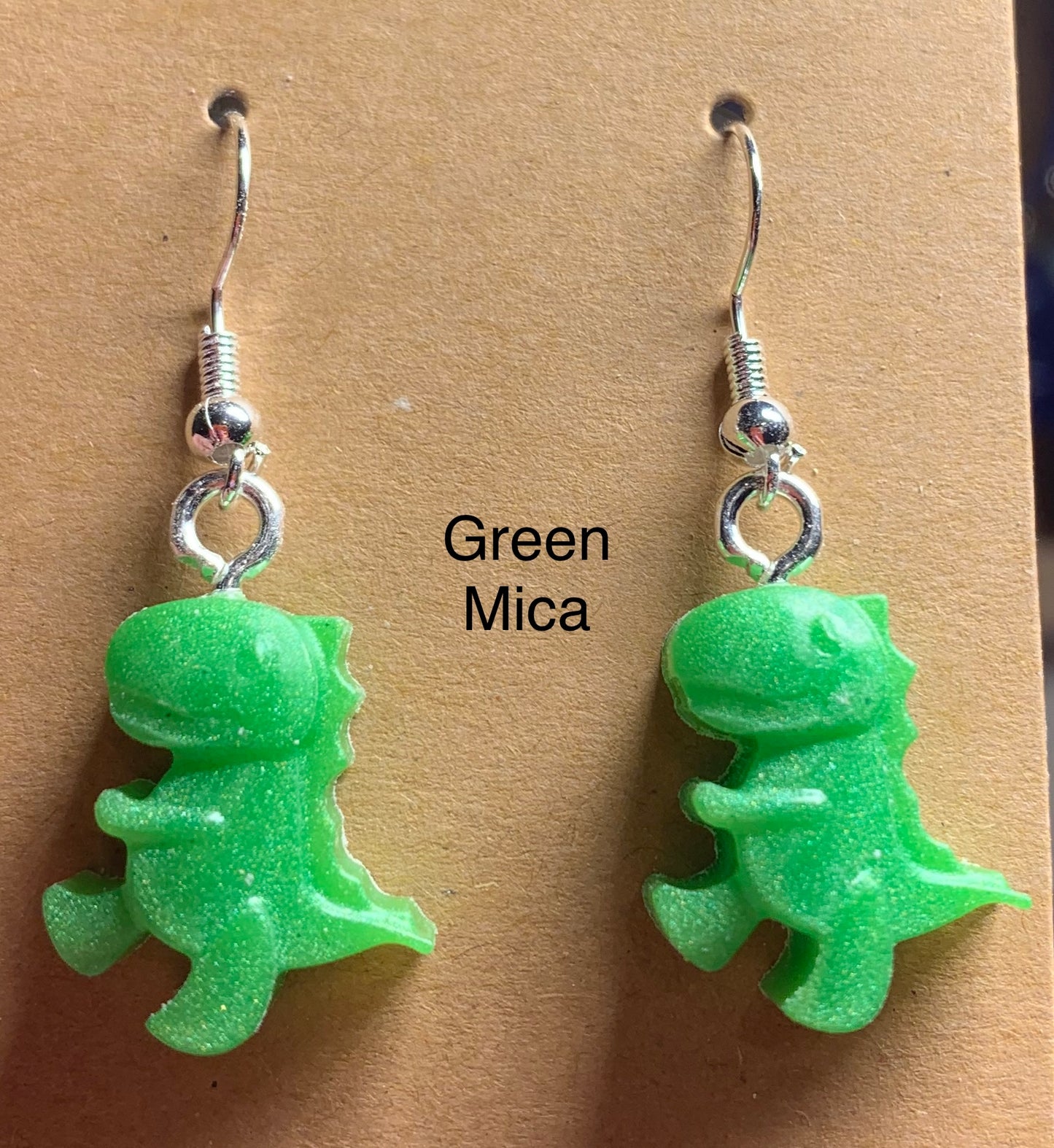 Handmade Colourful Resin T-Rex Earrings