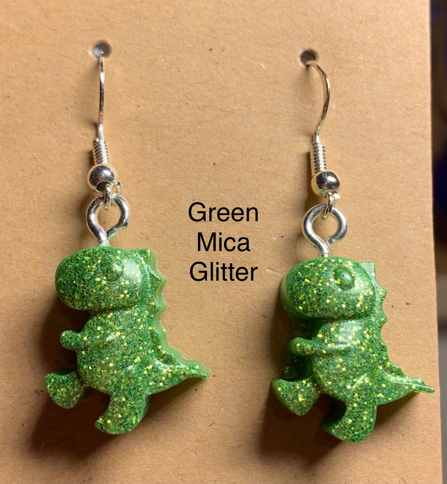 Handmade Colourful Resin T-Rex Earrings