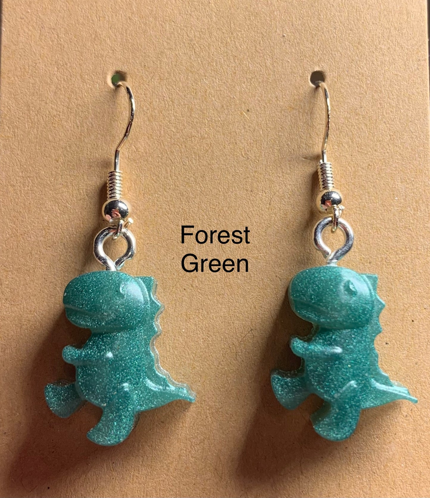 Handmade Colourful Resin T-Rex Earrings