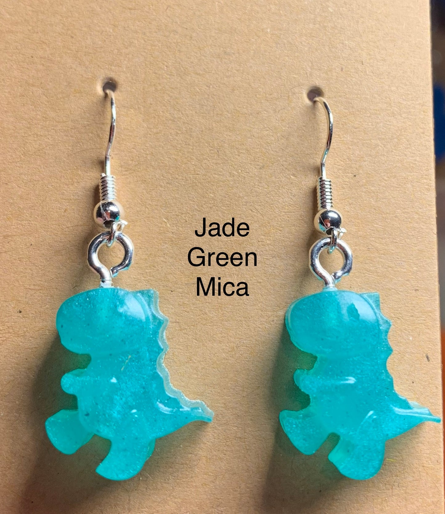 Handmade Colourful Resin T-Rex Earrings