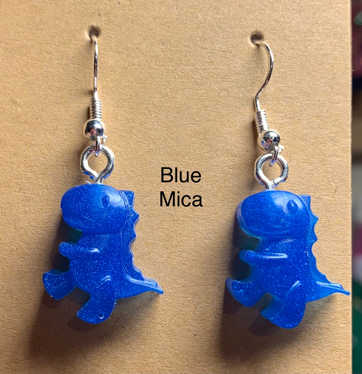 Handmade Colourful Resin T-Rex Earrings
