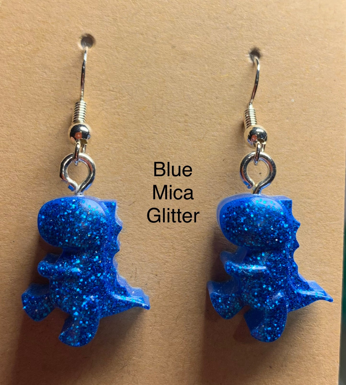Handmade Colourful Resin T-Rex Earrings
