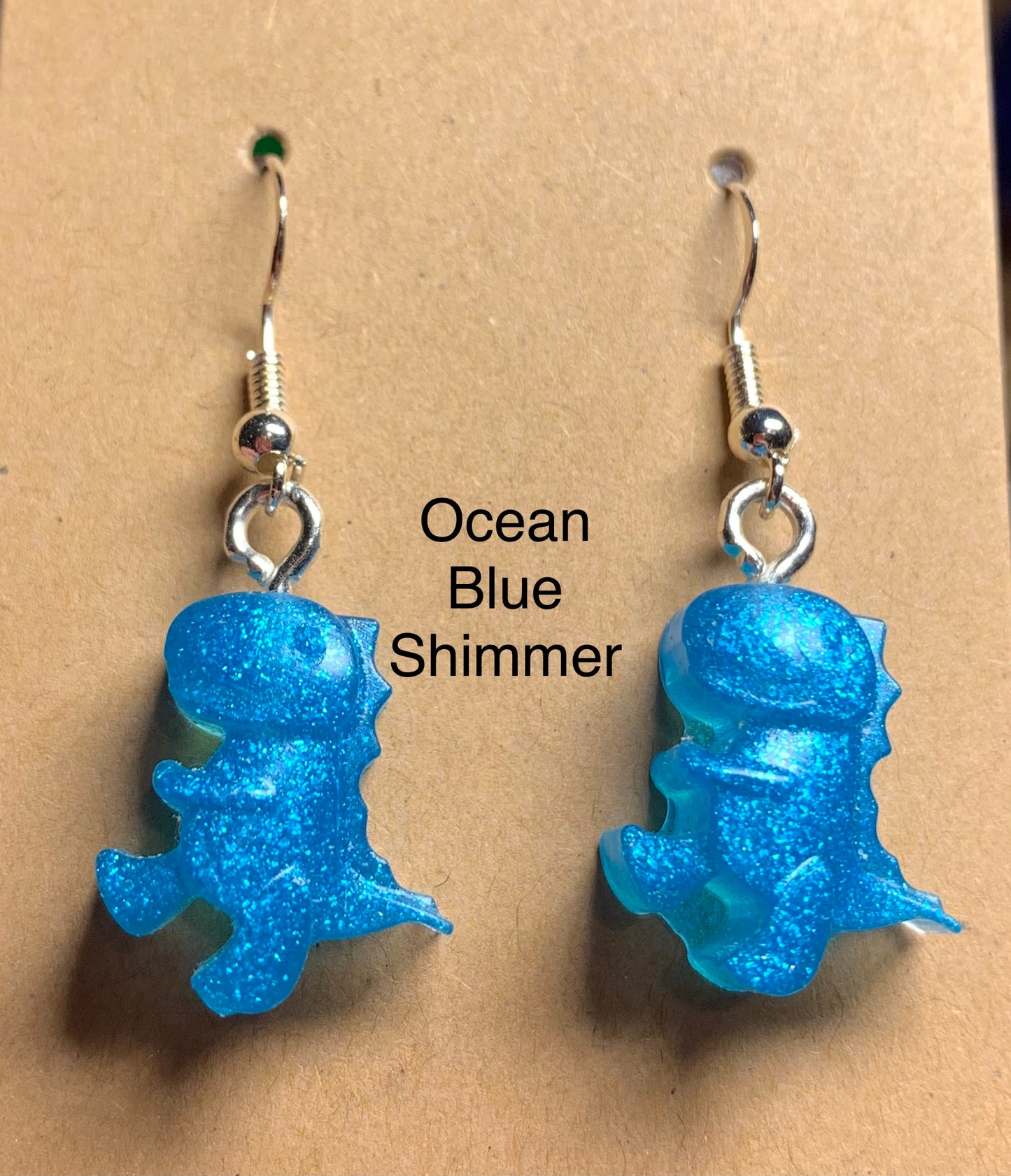 Handmade Colourful Resin T-Rex Earrings