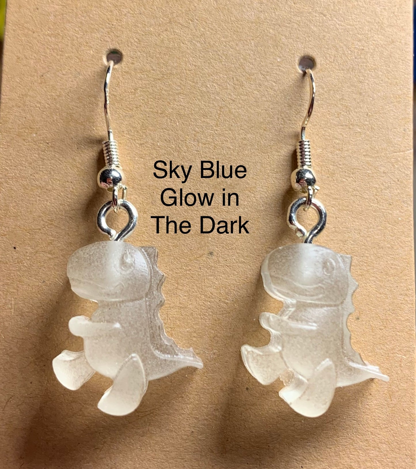 Handmade Colourful Resin T-Rex Earrings
