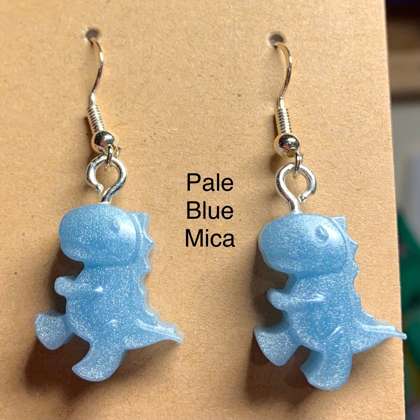 Handmade Colourful Resin T-Rex Earrings