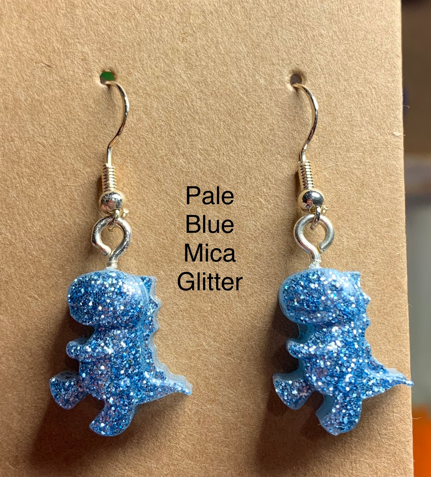 Handmade Colourful Resin T-Rex Earrings
