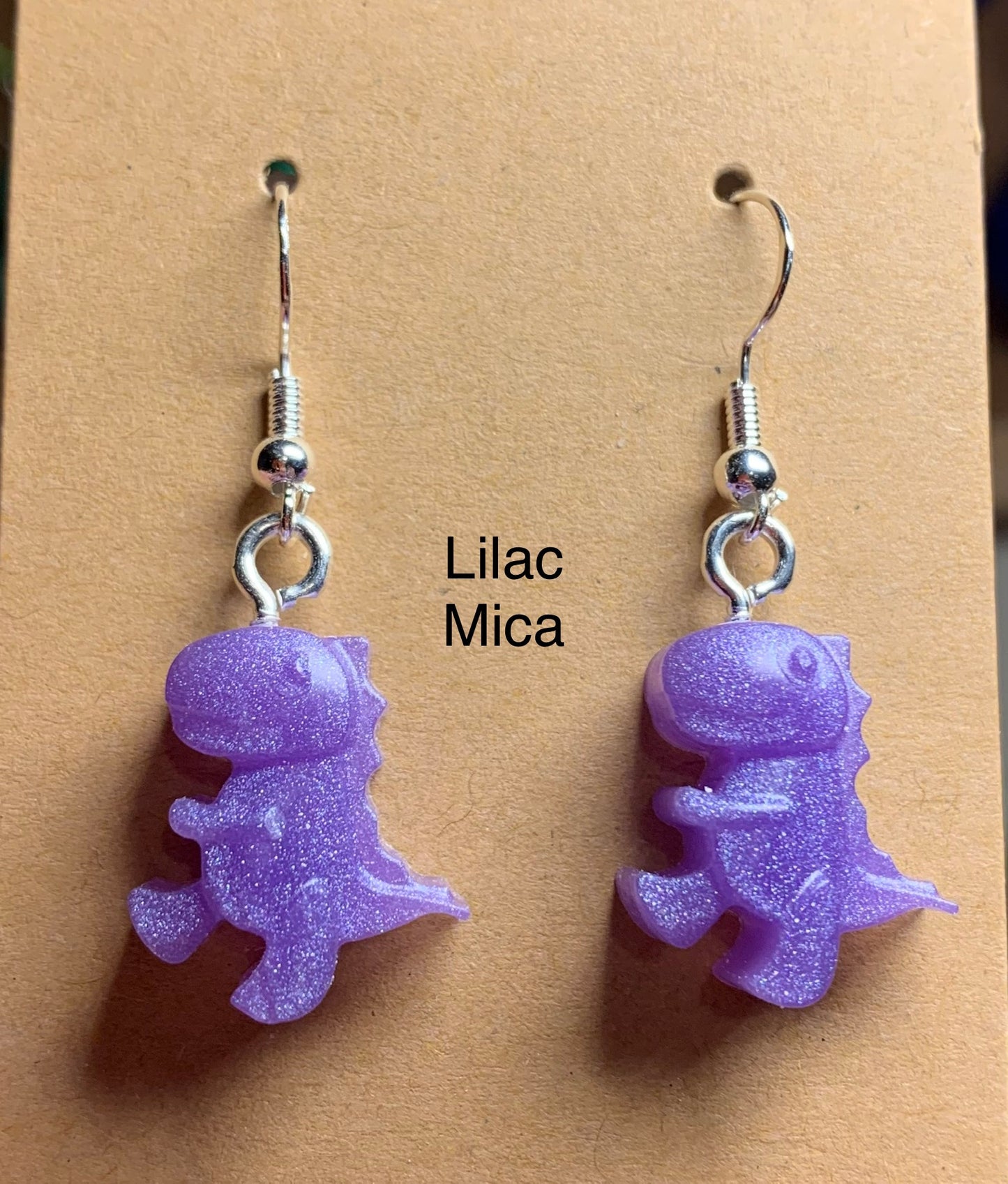 Handmade Colourful Resin T-Rex Earrings
