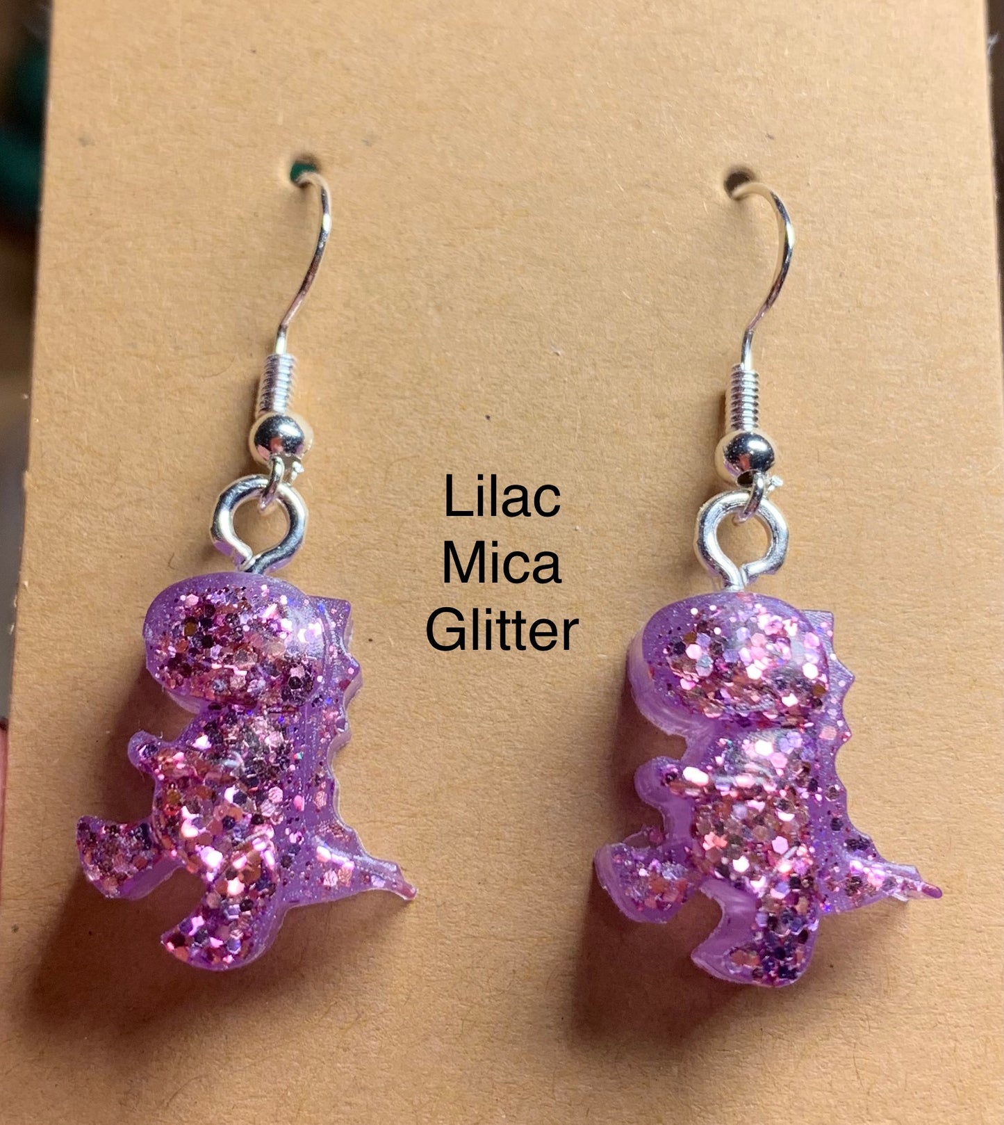 Handmade Colourful Resin T-Rex Earrings