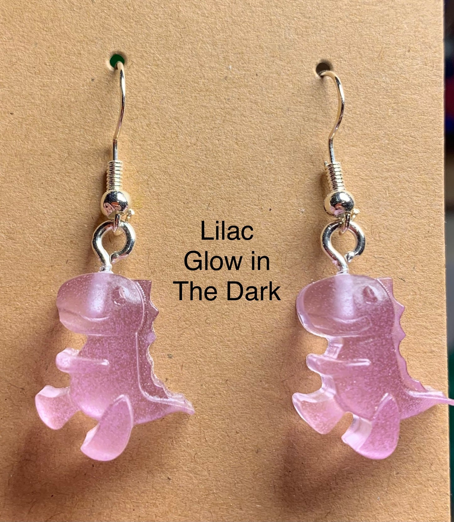 Handmade Colourful Resin T-Rex Earrings