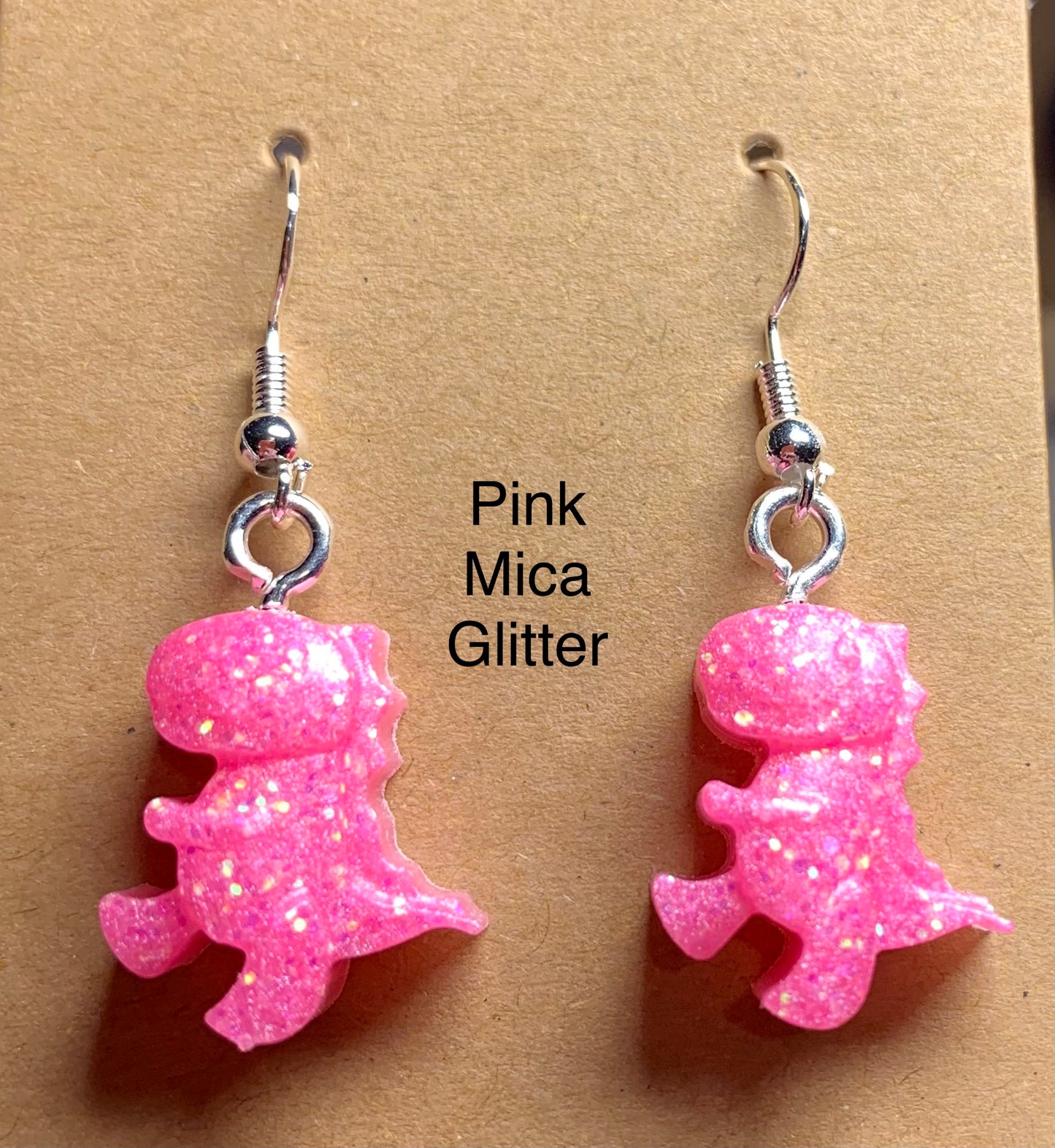 Handmade Colourful Resin T-Rex Earrings