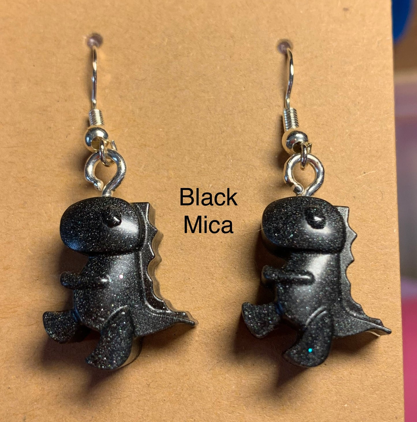 Handmade Colourful Resin T-Rex Earrings