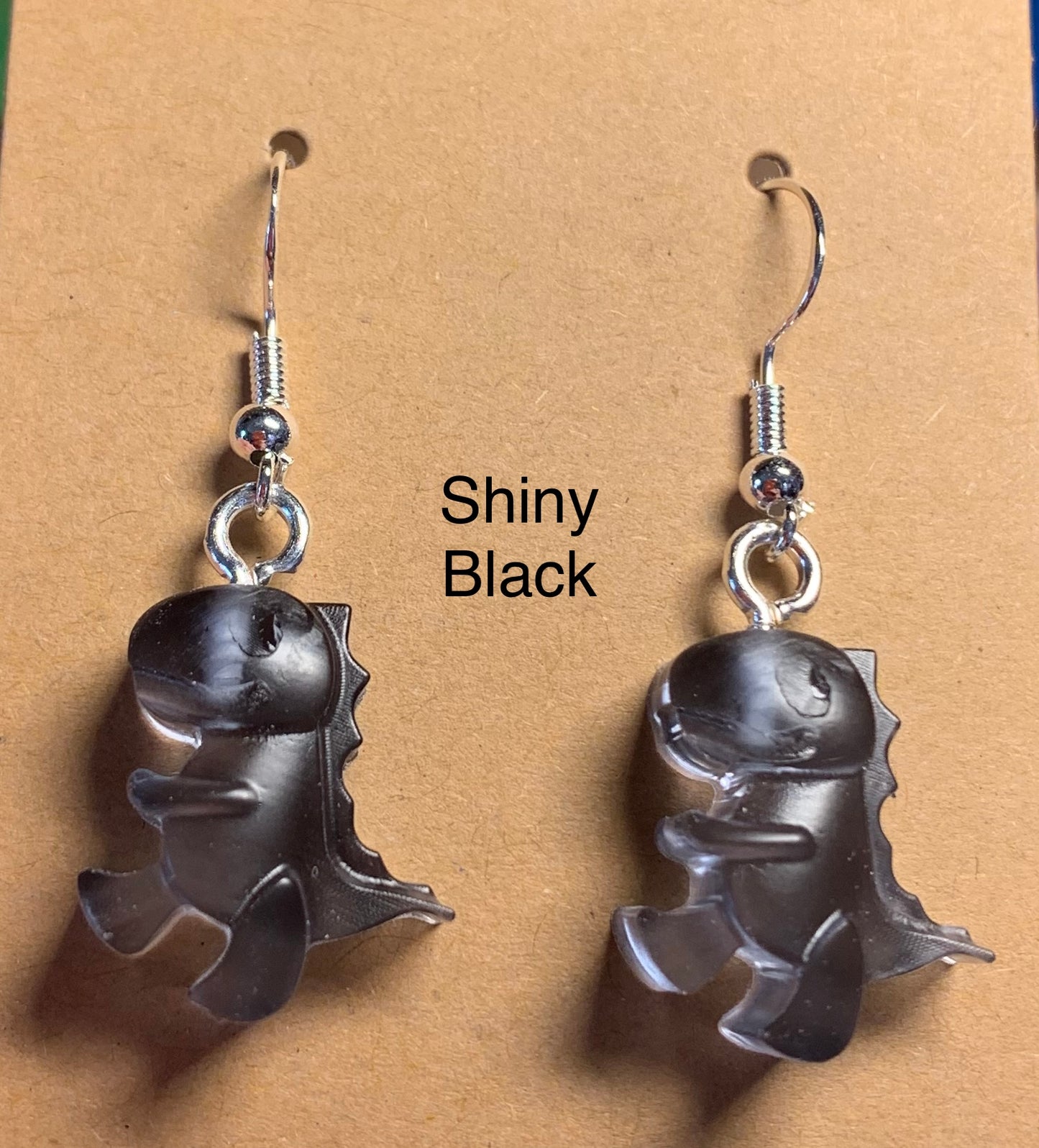 Handmade Colourful Resin T-Rex Earrings