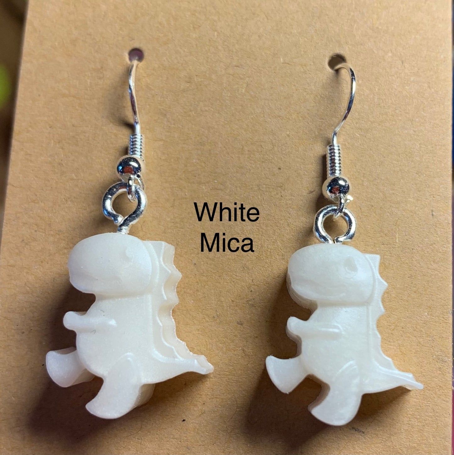 Handmade Colourful Resin T-Rex Earrings
