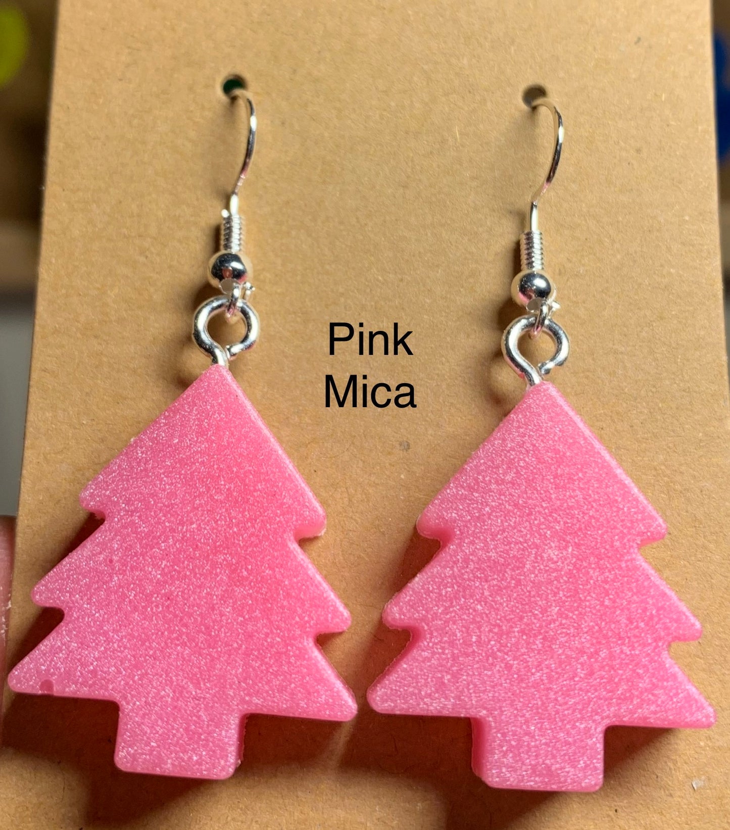 Handmade Colourful Resin Christmas Tree Earrings