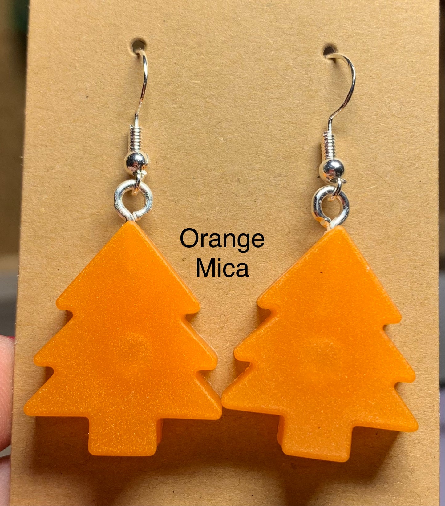 Handmade Colourful Resin Christmas Tree Earrings