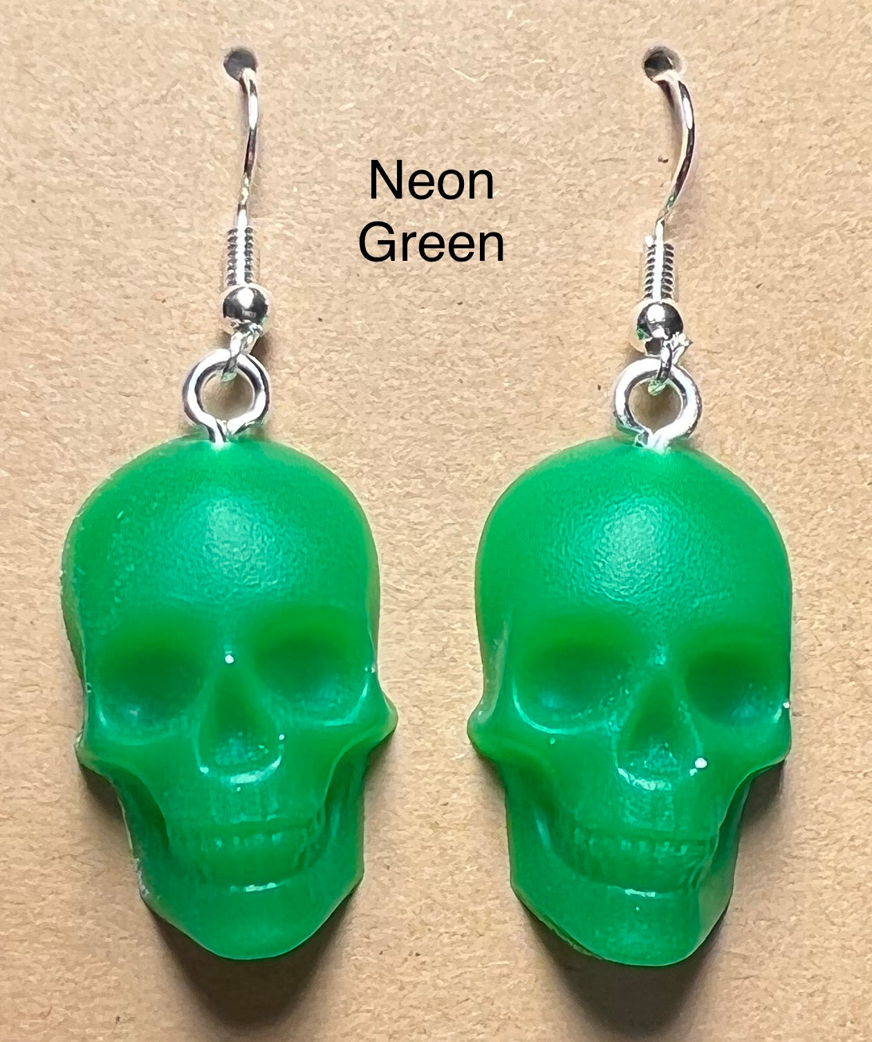 Handmade Colourful Resin Skull Earrings