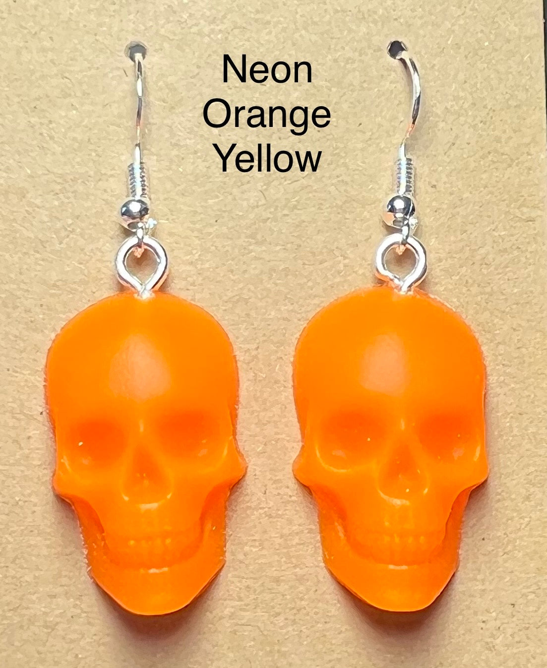 Handmade Colourful Resin Skull Earrings