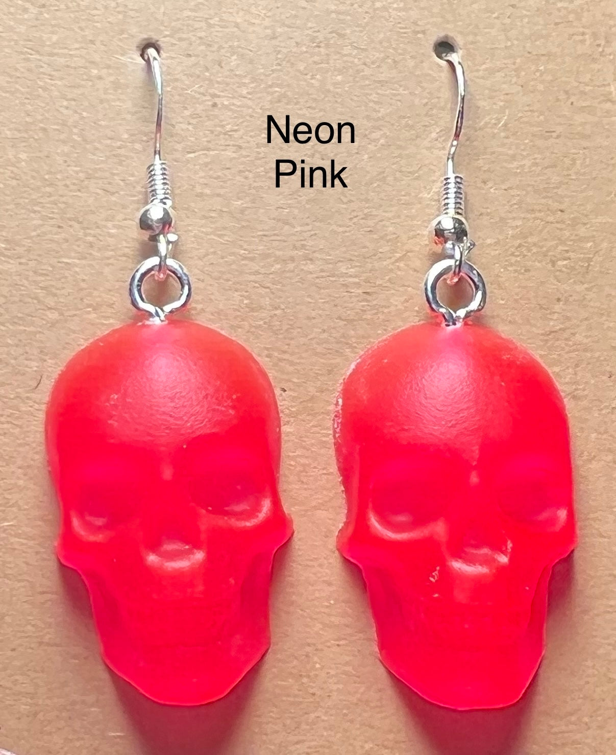 Handmade Colourful Resin Skull Earrings