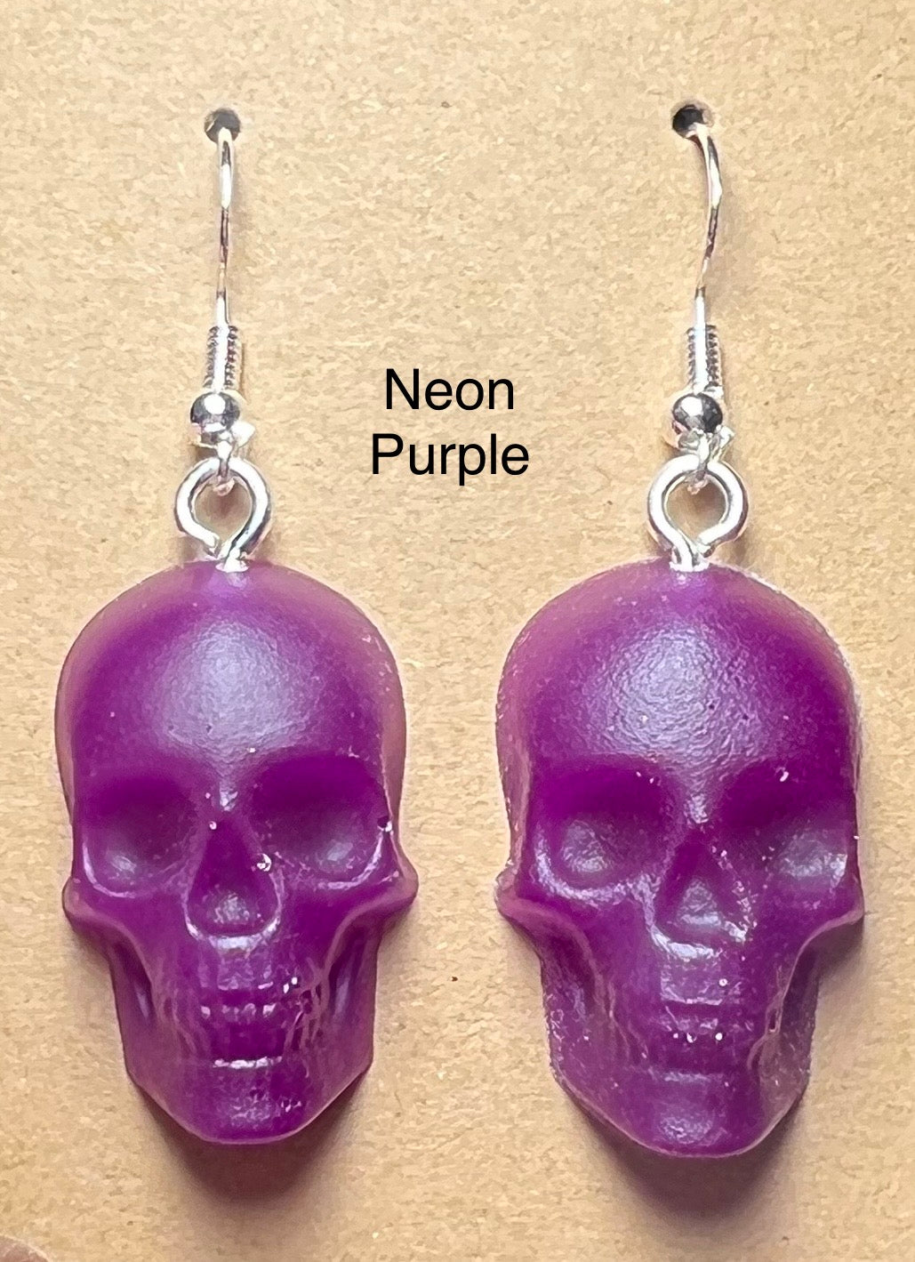 Handmade Colourful Resin Skull Earrings