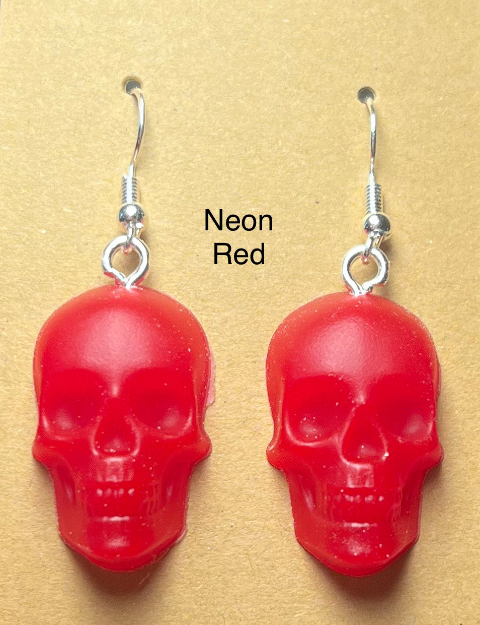 Handmade Colourful Resin Skull Earrings