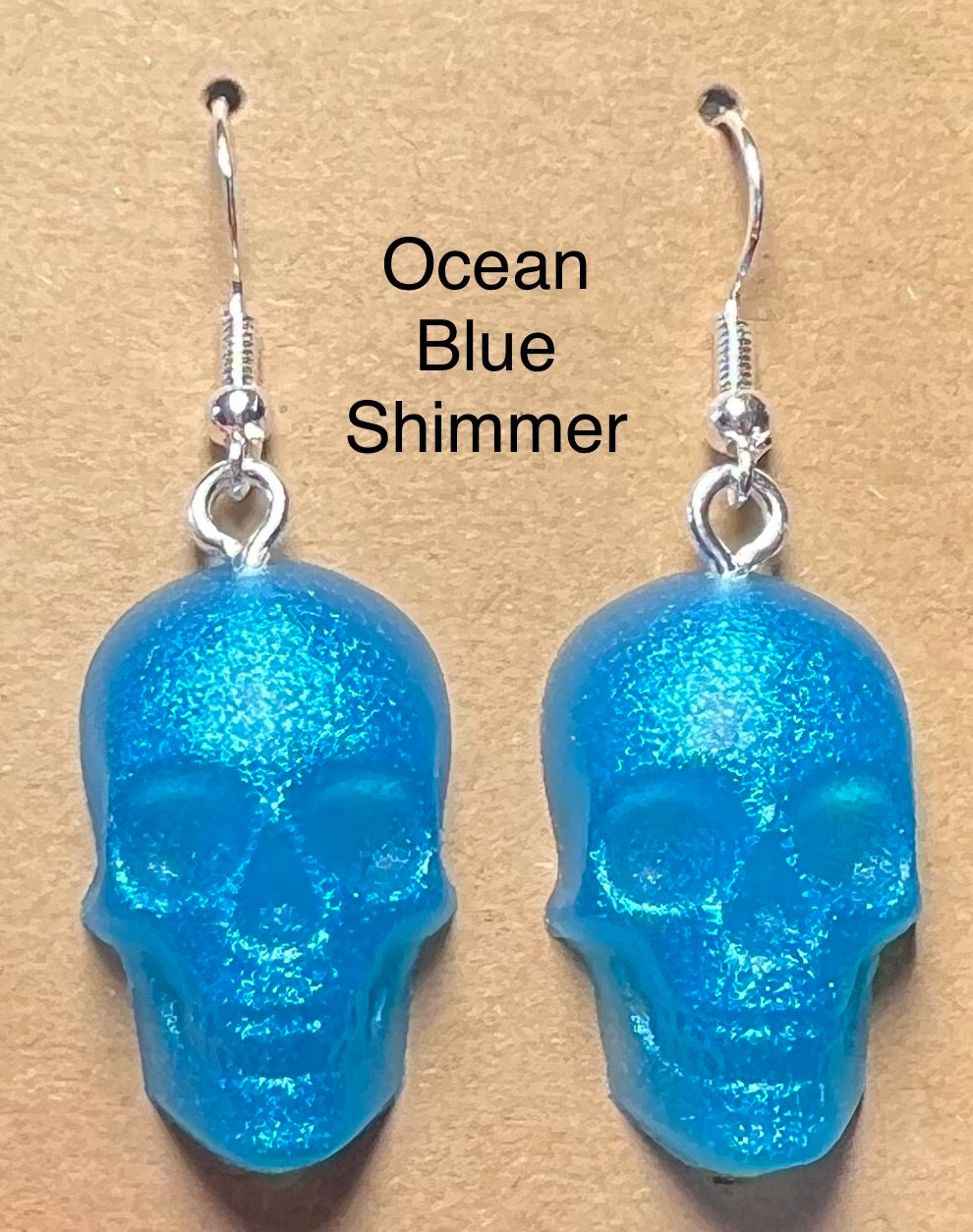 Handmade Colourful Resin Skull Earrings