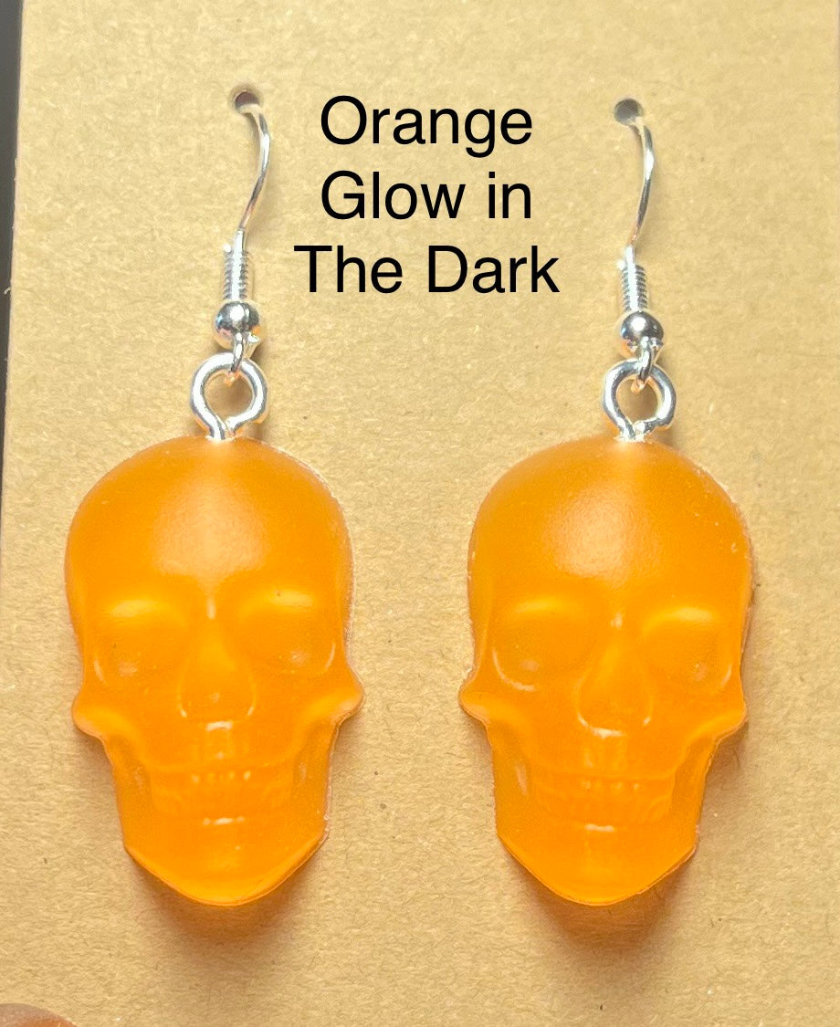 Handmade Colourful Resin Skull Earrings