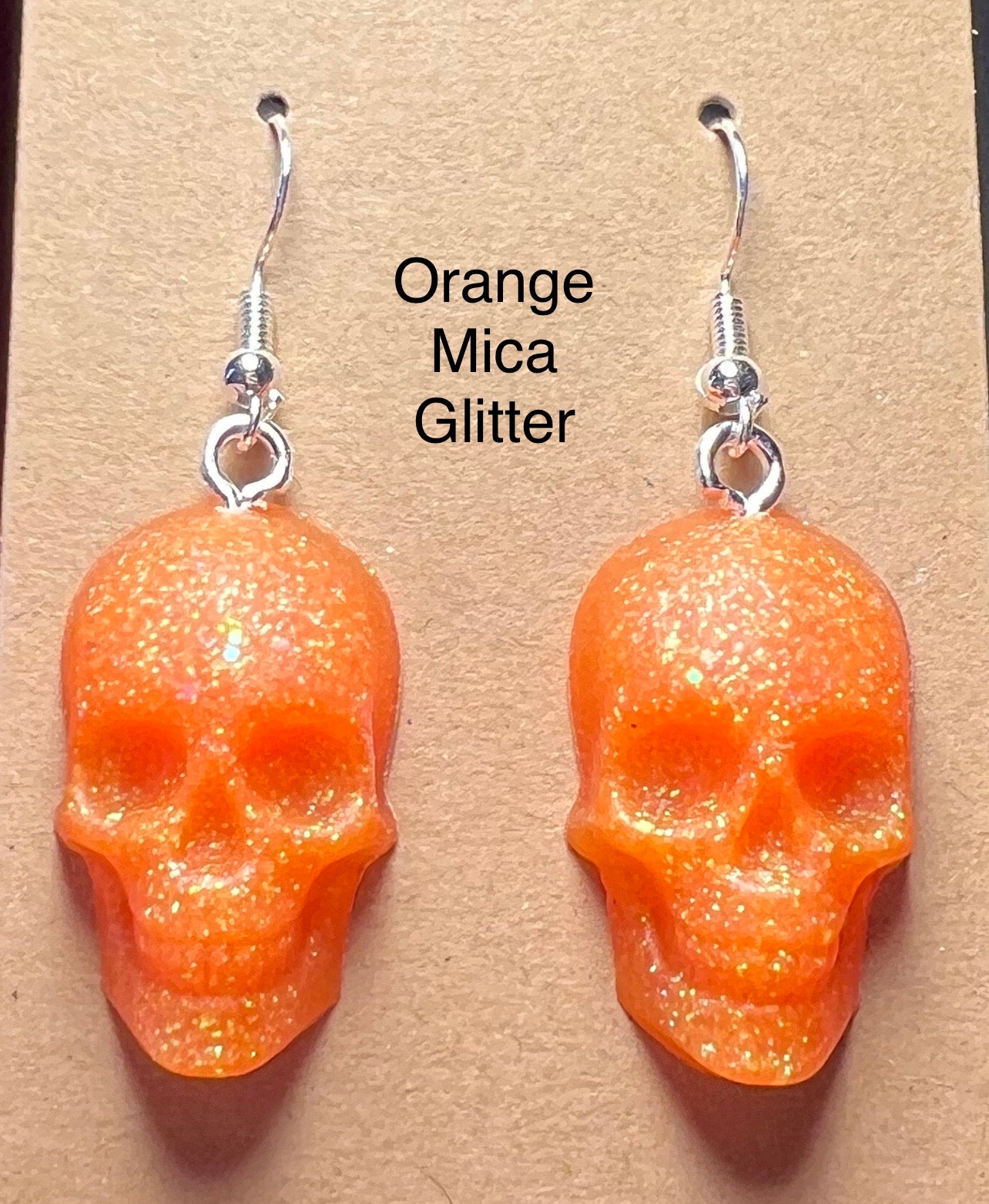 Handmade Colourful Resin Skull Earrings