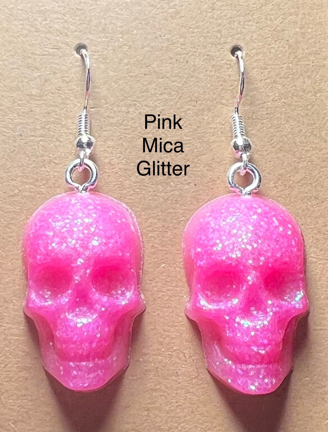 Handmade Colourful Resin Skull Earrings