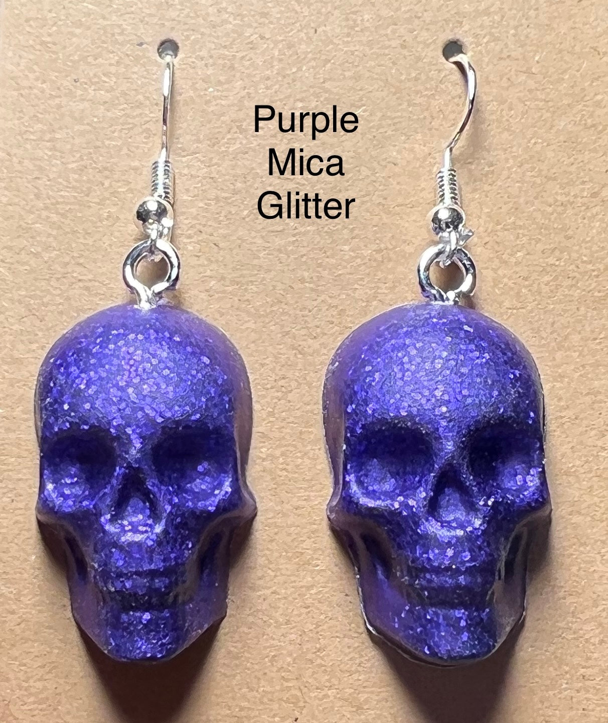 Handmade Colourful Resin Skull Earrings