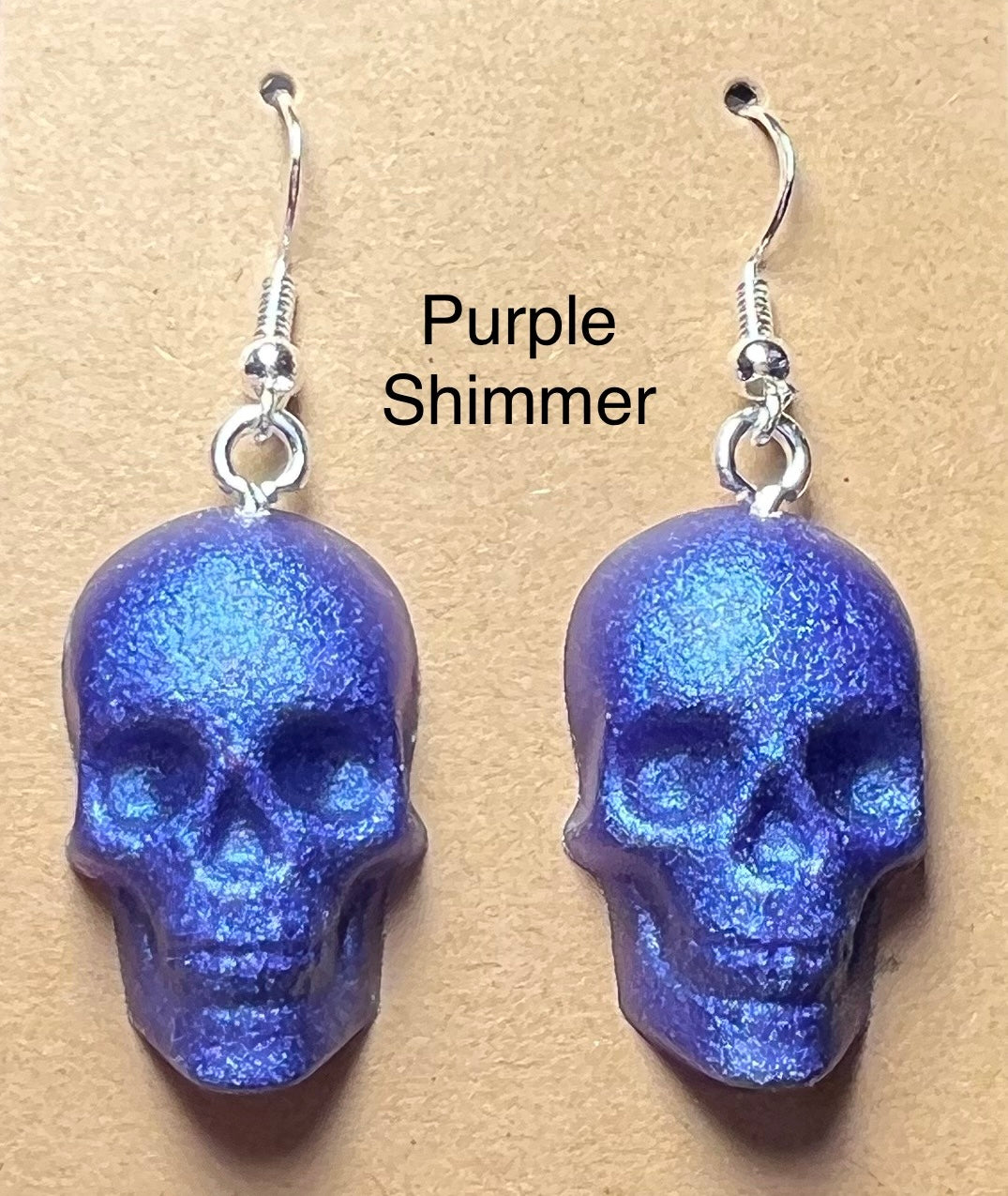 Handmade Colourful Resin Skull Earrings