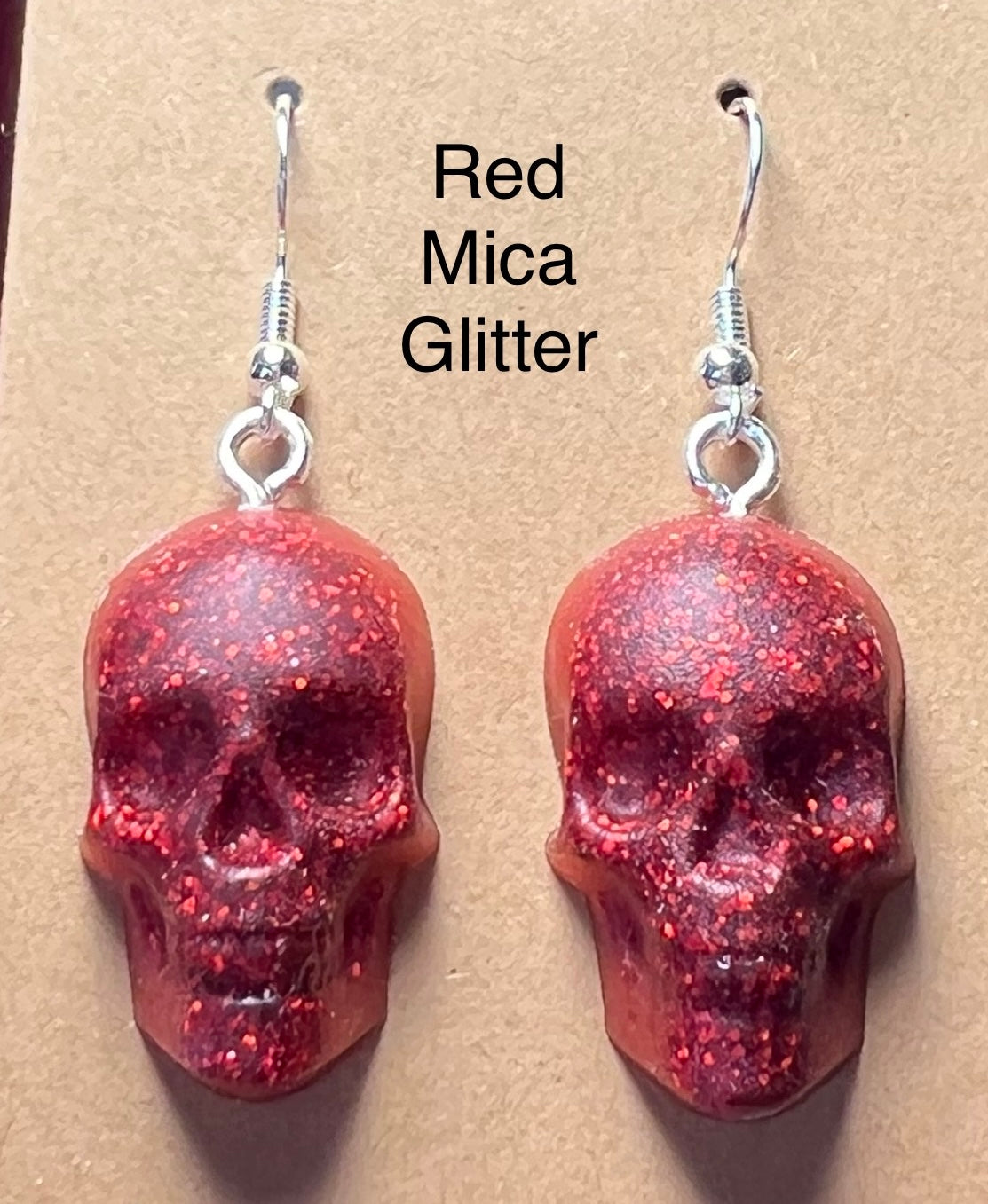 Handmade Colourful Resin Skull Earrings