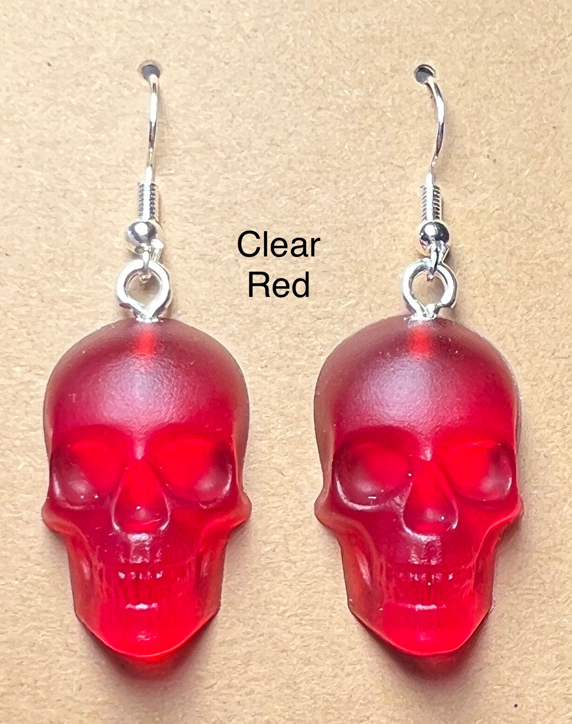 Handmade Colourful Resin Skull Earrings