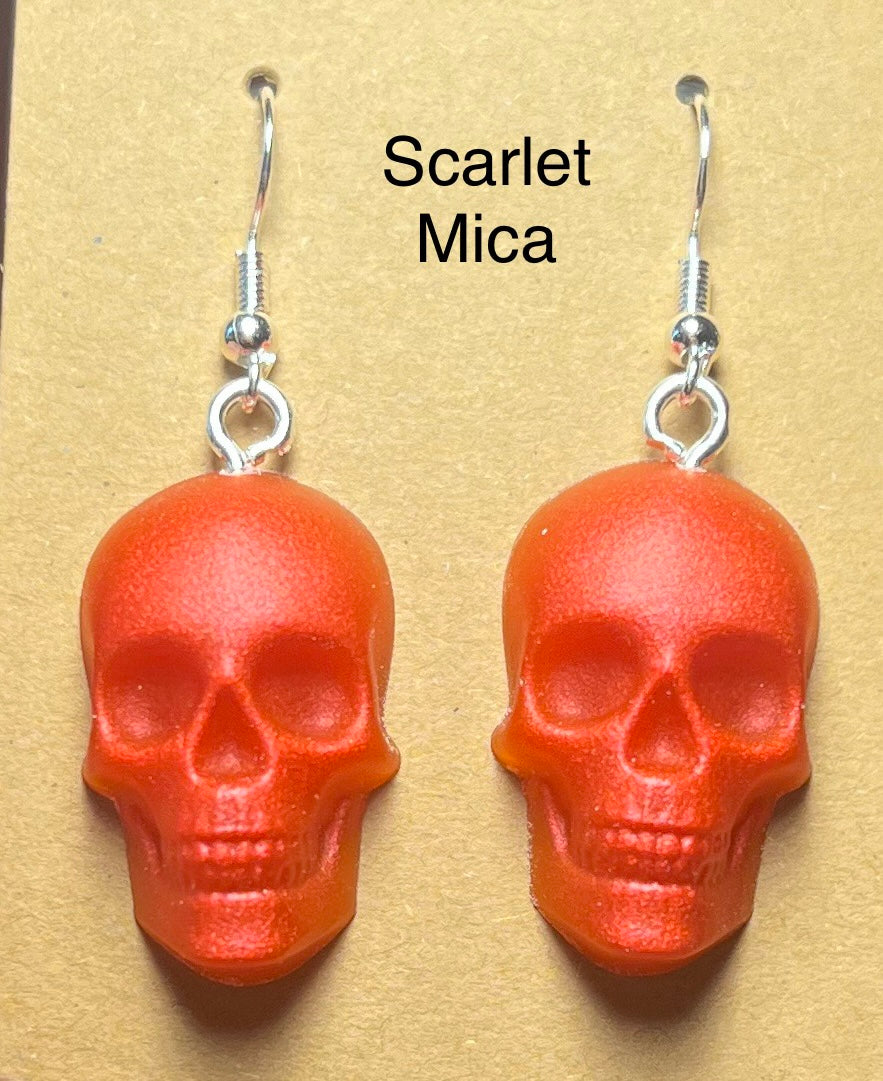 Handmade Colourful Resin Skull Earrings